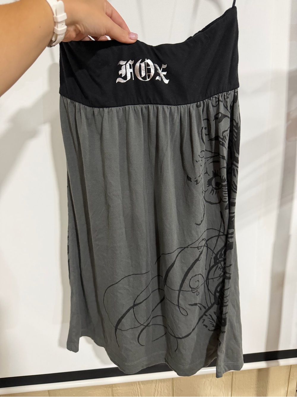 Fox Black and Gray Tube Dress with Subtle Print - Picture 3 of 3